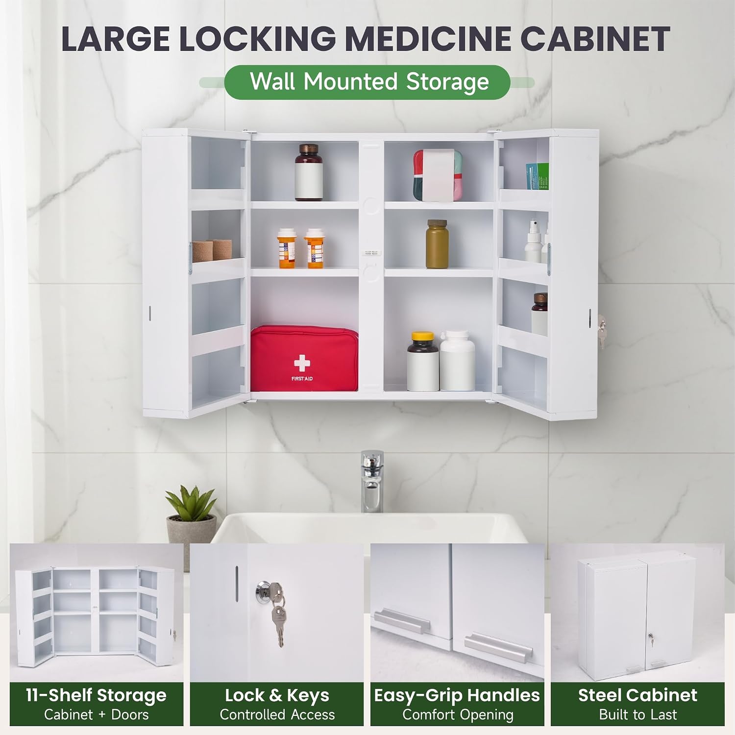 Large Locking Medicine Cabinet - Medicine Cabinet Lock recension och pris